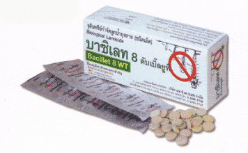 จุลินทรีย์กำจัดลูกน้ำยุงลายบาซิเลท 8 ดับเบิ้ลที (BACILLET 8 WT) ™ รหัสสินค้า : 1613【New!】